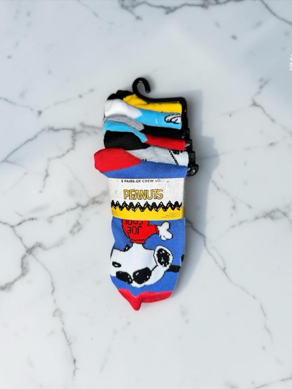 Peanuts Men’s Crew Socks 6 Pairs NWT